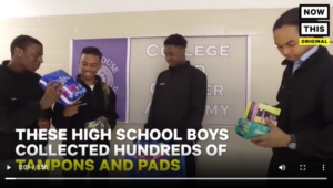 MALE STUDENTS HOLD FEMININE PRODUCTS DRIVE AT NEW HAVEN SCHOOL